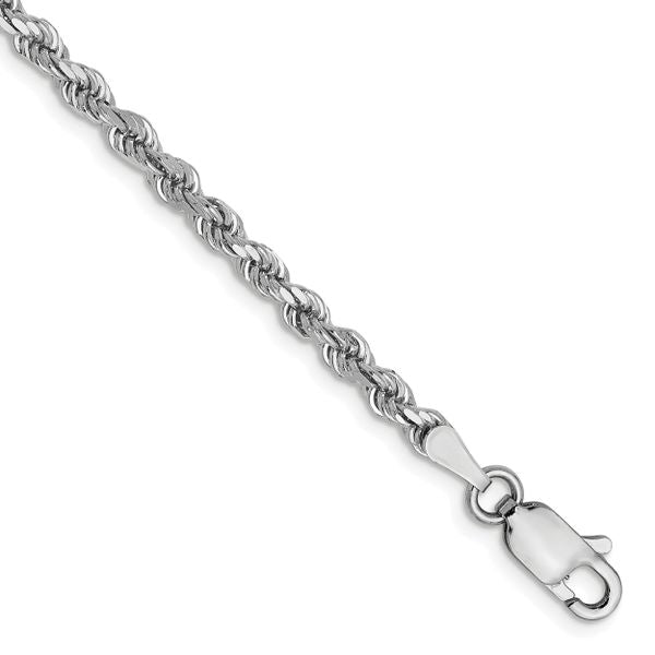 Leslie's 14K White Gold 2.75mm Diamond-Cut Rope Chain