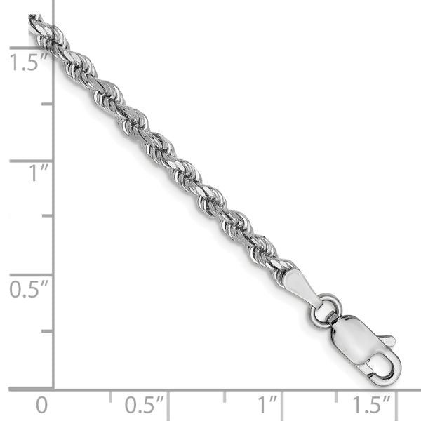 Leslie's 14K White Gold 2.75mm Diamond-Cut Rope Chain - Image 2