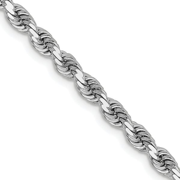 Leslie's 14K White Gold 3.25mm Diamond-Cut Rope Chain
