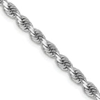 Leslie's 14K White Gold 3.25mm Diamond-Cut Rope Chain