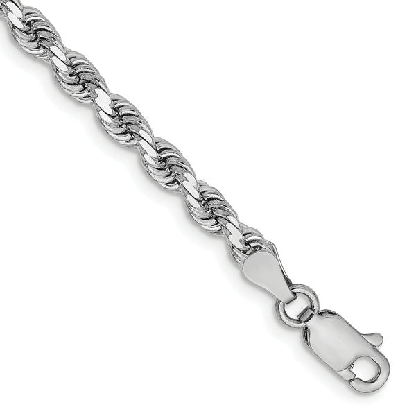 Leslie's 14K White Gold 3.25mm Diamond-Cut Rope Chain