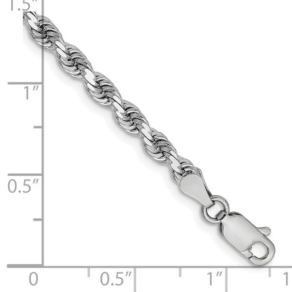 Leslie's 14K White Gold 3.25mm Diamond-Cut Rope Chain - Image 2