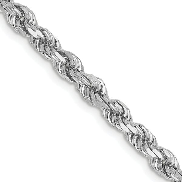 Leslie's 14K White Gold 3.5mm Diamond-Cut Rope Chain