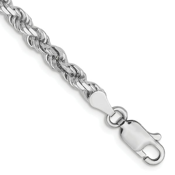 Leslie's 14K White Gold 3.5mm Diamond-Cut Rope Chain