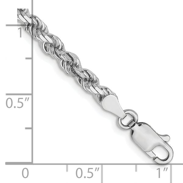 Leslie's 14K White Gold 3.5mm Diamond-Cut Rope Chain - Image 2