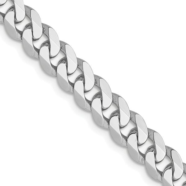 Leslie's 14k White Gold 5.75mm Flat Beveled Curb Chain