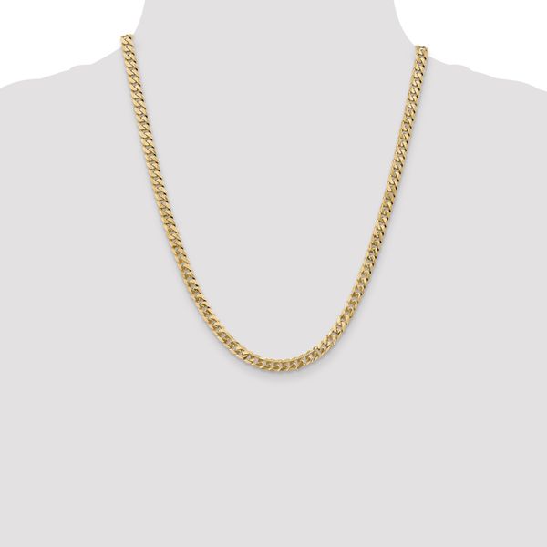 Leslie's 14k White Gold 5.75mm Flat Beveled Curb Chain - Image 4