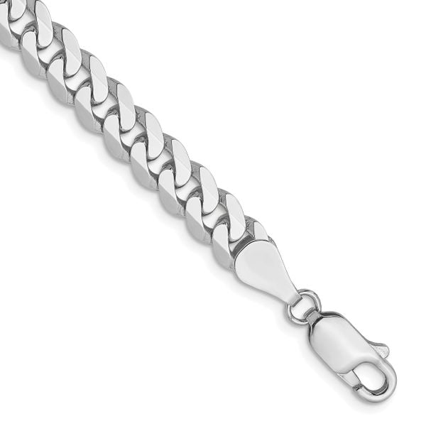 Leslie's 14k White Gold 5.75mm Flat Beveled Curb Chain
