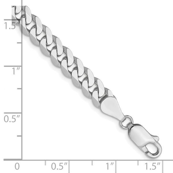 Leslie's 14k White Gold 5.75mm Flat Beveled Curb Chain - Image 2