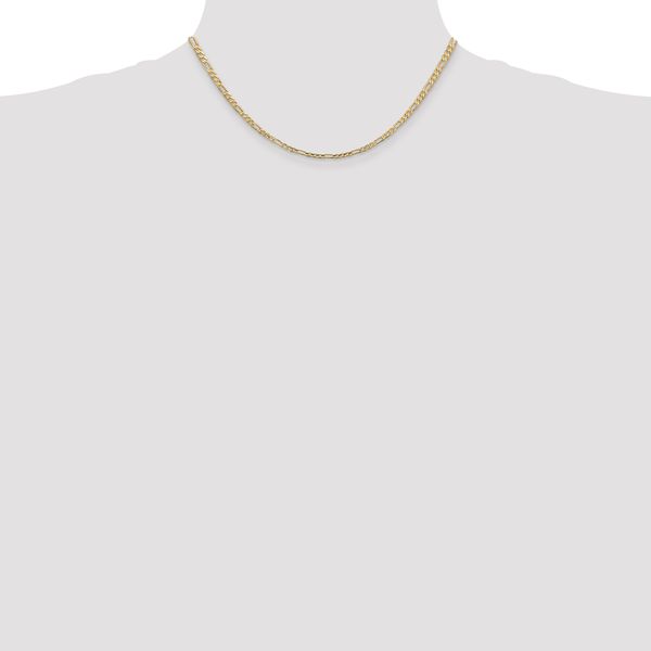 Leslie's 14k 3mm Concave Open Figaro Chain - Image 4