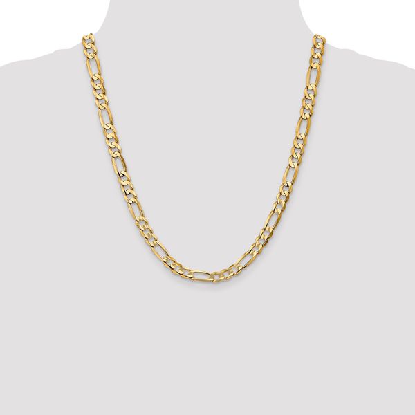 Leslie's 14k 6.75mm Concave Open Figaro Chain - Image 4