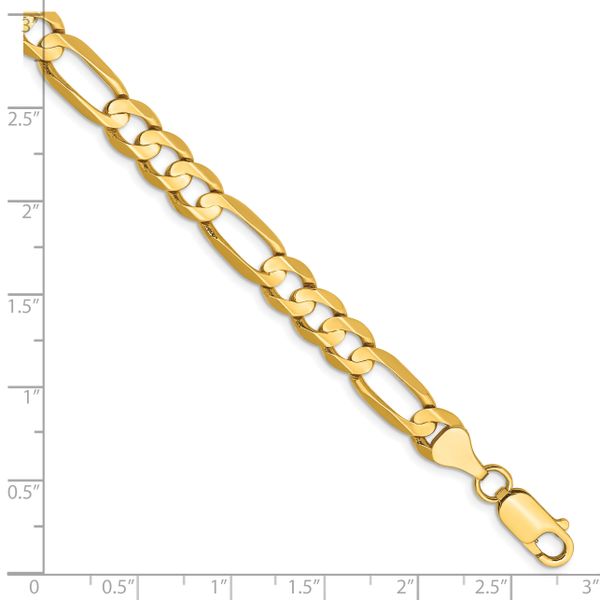 Leslie's 14k 6.75mm Concave Open Figaro Chain - Image 2