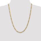 Leslie's 14k 5.75mm Semi-Solid Figaro Chain - Image 4