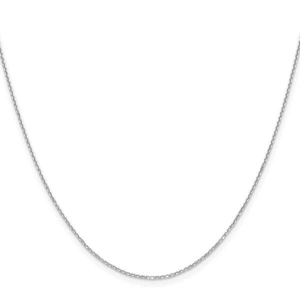 Leslie's 14K White Gold 1.1mm D/C Round Cable Chain - Image 2