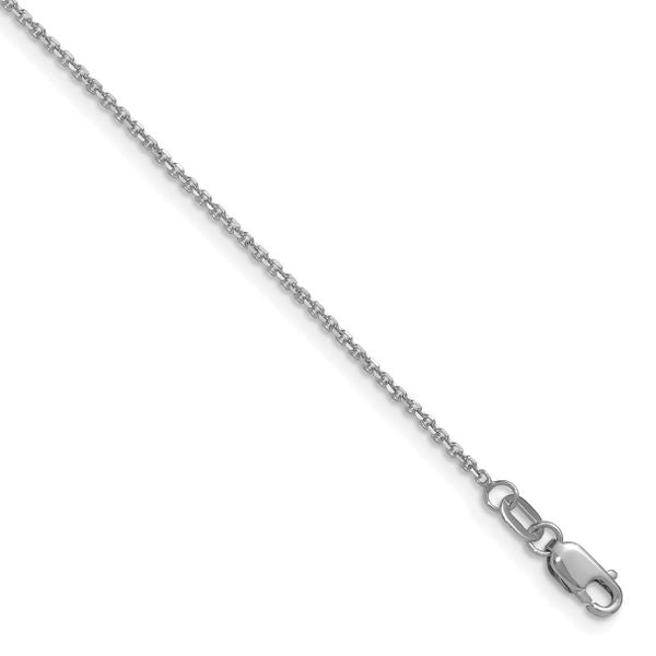 Leslie's 14K White Gold 1.25mm D/C Round Cable Chain