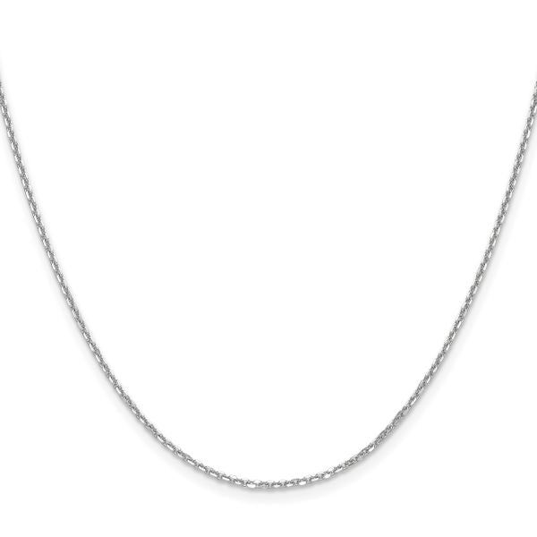 Leslie's 14K White Gold 1.45mm D/C Round Cable Chain - Image 2