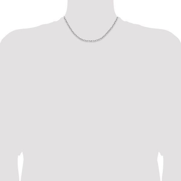 Leslie's 14k WG 3.0mm Solid Beveled D/C Paperclip Chain - Image 4