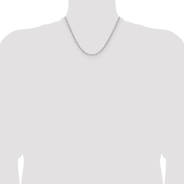 Leslie's 14k WG 3.0mm Solid Beveled D/C Paperclip Chain - Image 4