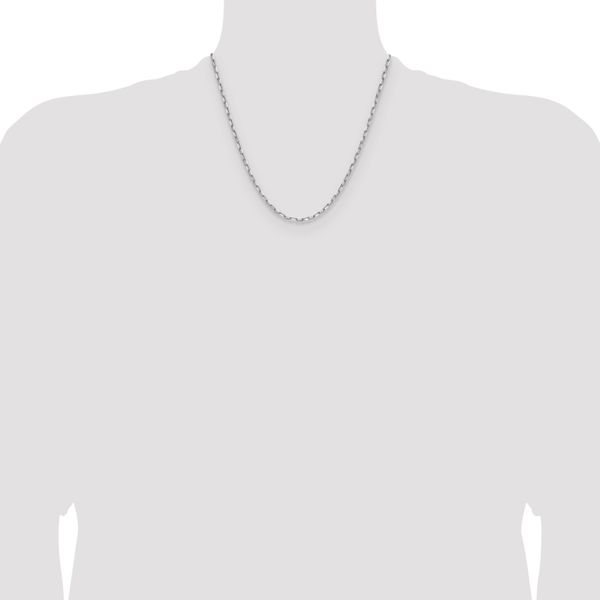 Leslie's 14k WG 3.0mm Solid Beveled D/C Paperclip Chain - Image 4