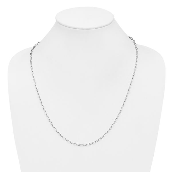 Leslie's 14k WG 3.0mm Solid Beveled D/C Paperclip Chain - Image 4