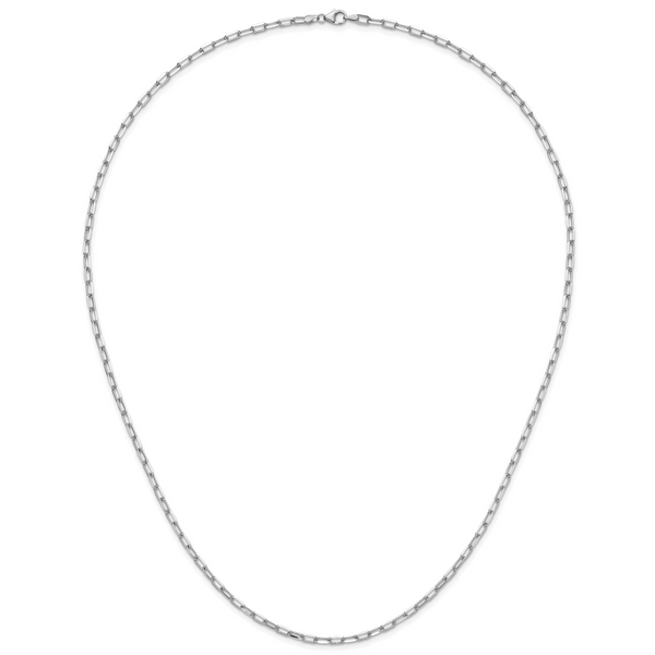 Leslie's 14k WG 3.0mm Solid Beveled D/C Paperclip Chain - Image 5