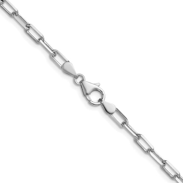 Leslie's 14k WG 3.5mm Solid Beveled D/C Paperclip Chain - Image 3
