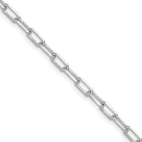 Leslie's 14k WG 3.5mm Solid Beveled D/C Paperclip Chain