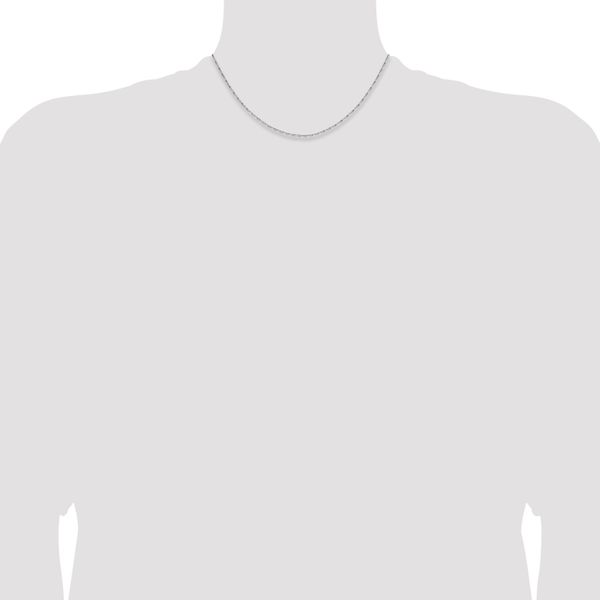 Leslie's 14K White Gold 1.4mm D/C Open Long Link Cable Chain - Image 4