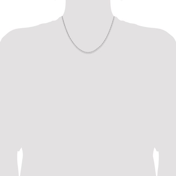 Leslie's 14K White Gold 1.4mm D/C Open Long Link Cable Chain - Image 4