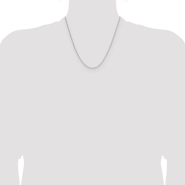 Leslie's 14K White Gold 1.4mm D/C Open Long Link Cable Chain - Image 4
