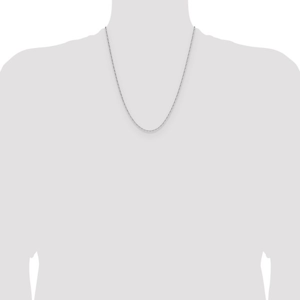 Leslie's 14K White Gold 1.4mm D/C Open Long Link Cable Chain - Image 4