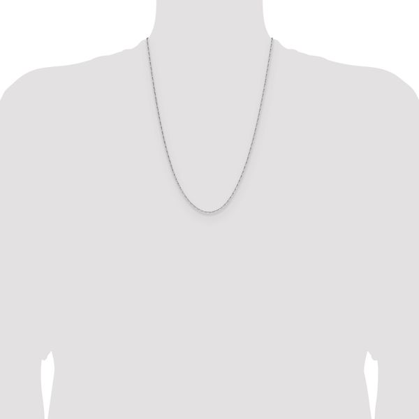 Leslie's 14K White Gold 1.4mm D/C Open Long Link Cable Chain - Image 4