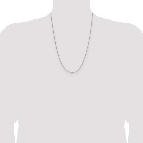Leslie's 14K White Gold 1mm D/C Oval Link Chain - Image 4