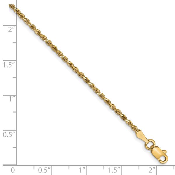 Leslie's 10K 1.75mm Diamond-Cut Rope Chain Anklet - Image 2