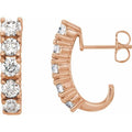 Accented J-Hoop Earrings