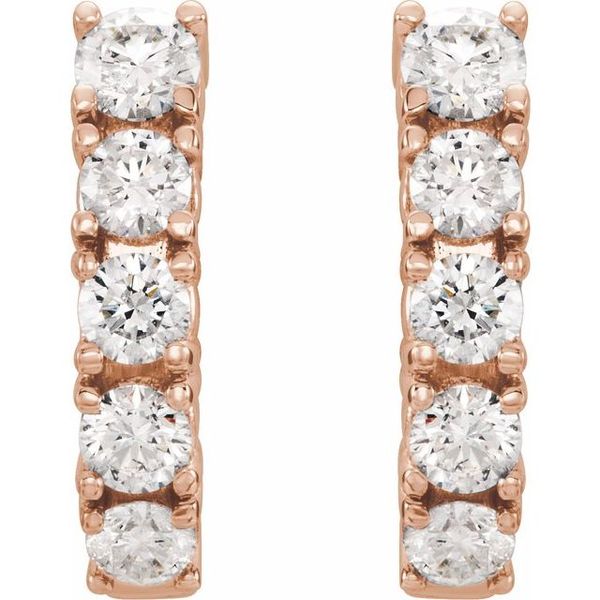 Accented J-Hoop Earrings - Image 2