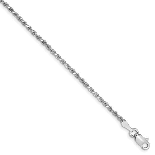 Leslie's 10K White Gold 1.75mm Diamond-Cut Rope Chain