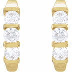 Three-Stone J-Hoop Earrings - Image 2