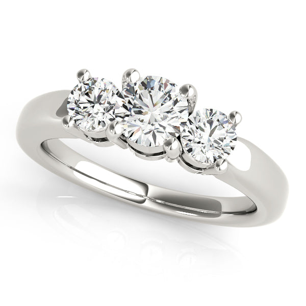 Platinum Three-Stone Round Engagement Ring