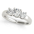 Platinum Three-Stone Round Engagement Ring