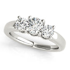 Platinum Three-Stone Round Engagement Ring