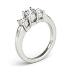 Platinum Three-Stone Round Engagement Ring - Image 3