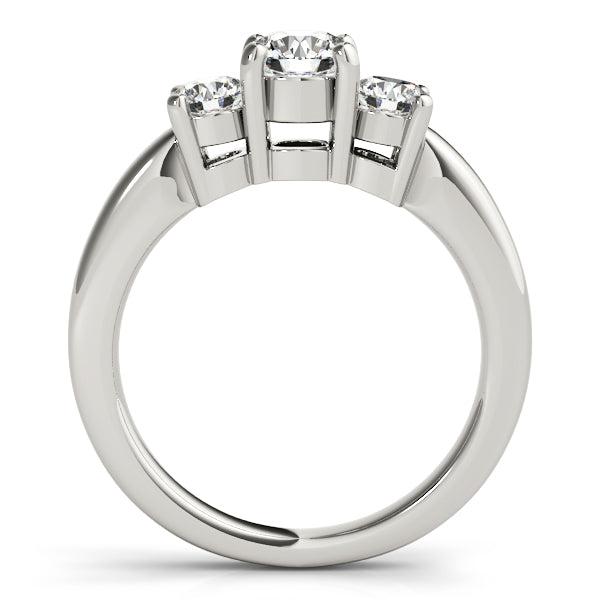 Platinum Three-Stone Round Engagement Ring - Image 2