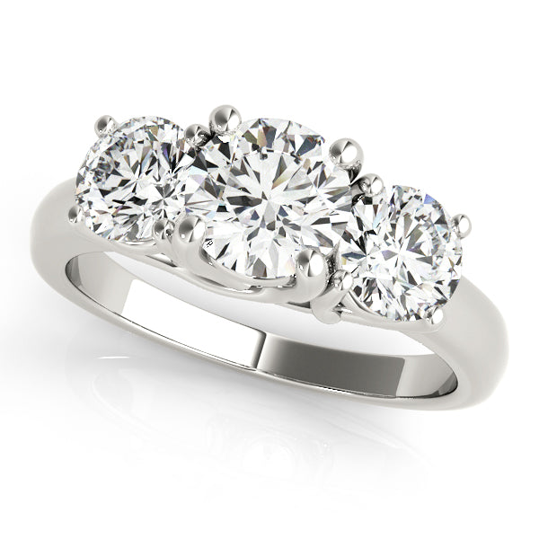 Platinum Three-Stone Round Engagement Ring