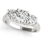 Platinum Three-Stone Round Engagement Ring
