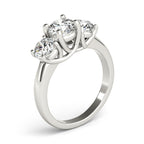 Platinum Three-Stone Round Engagement Ring - Image 3