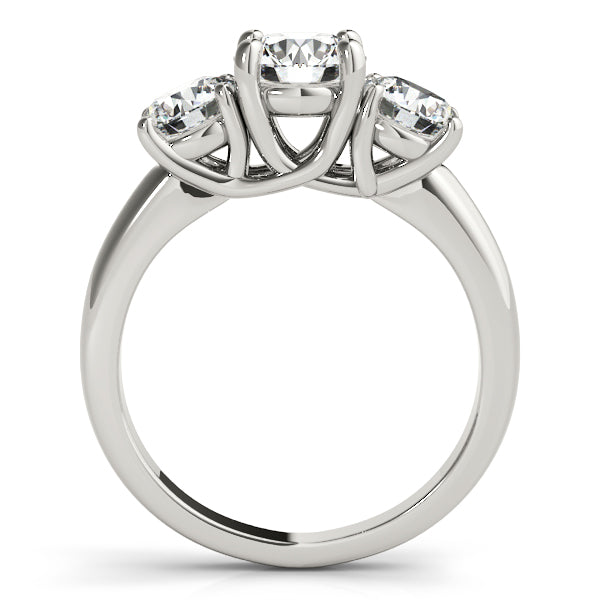 Platinum Three-Stone Round Engagement Ring - Image 2