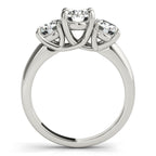 Platinum Three-Stone Round Engagement Ring - Image 2
