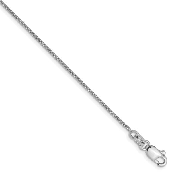 Leslie's 10K White Gold 1mm Spiga Chain Anklet