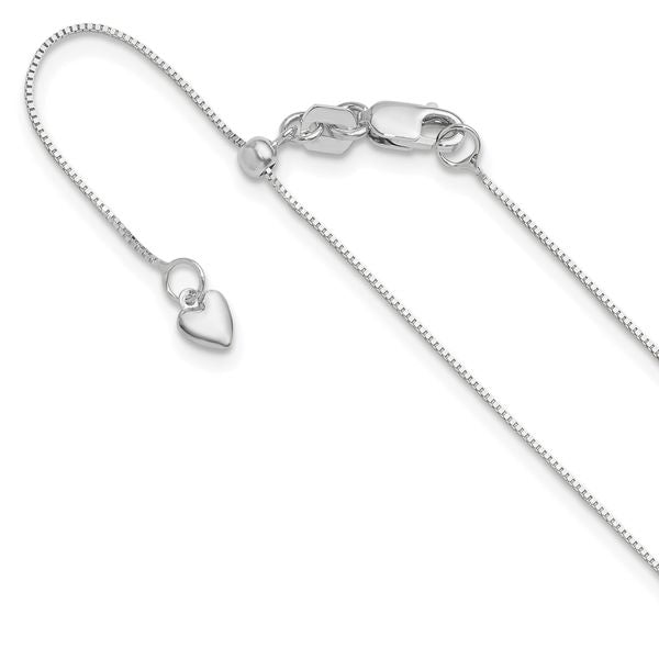 Leslie's 10K White Gold Adjustable .55mm Baby Box Chain